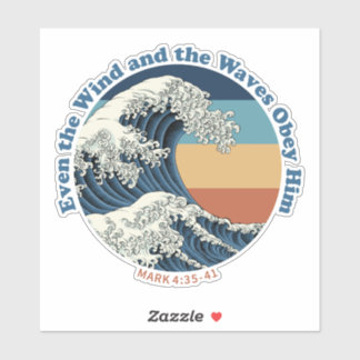 Jezus Kalmeert de Storm Christelijke Golf Design Sticker