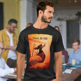 Jezus kalmeert het storm | Bijbelvers zwart T-shirt