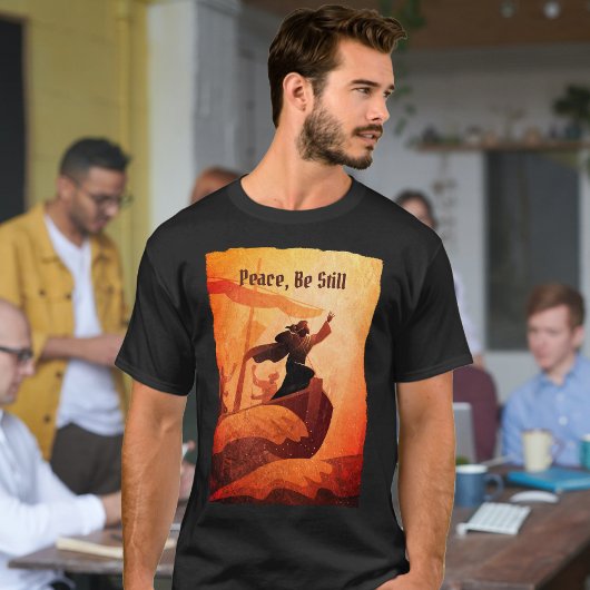 Jezus kalmeert het storm | Bijbelvers zwart T-shirt