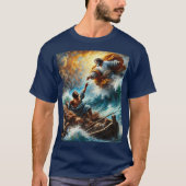 Jezus kalmeert het Storm – geloofsgeïnspireerd T-s T-shirt (Voorkant)
