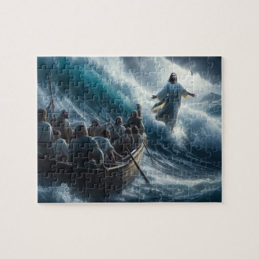 Jezus kalmeert het water legpuzzel (Horizontaal)