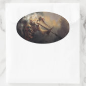  Jezus kalmerend storm schilderij Ovale Sticker (Tas)