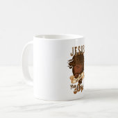 Jezus kan je verhaal herschrijven koffiemok (Voorkant links)