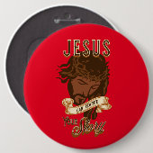 Jezus kan je verhaal herschrijven ronde button 6,0 cm (Voorkant /achterkant)