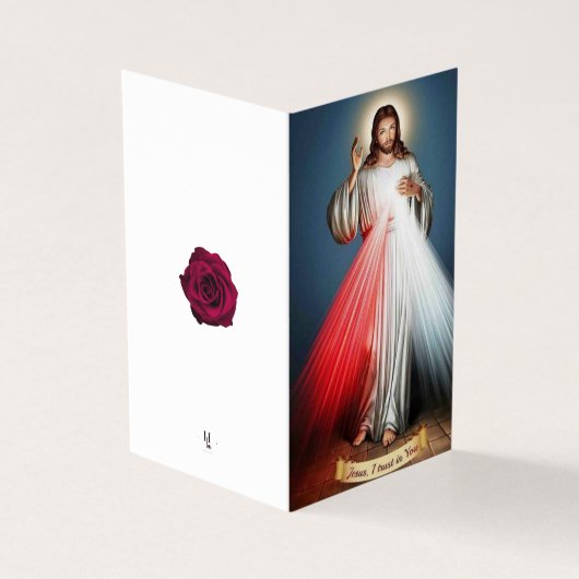 Jezus Katholiek Condoleance Dank U Kaart (Buitenkant)