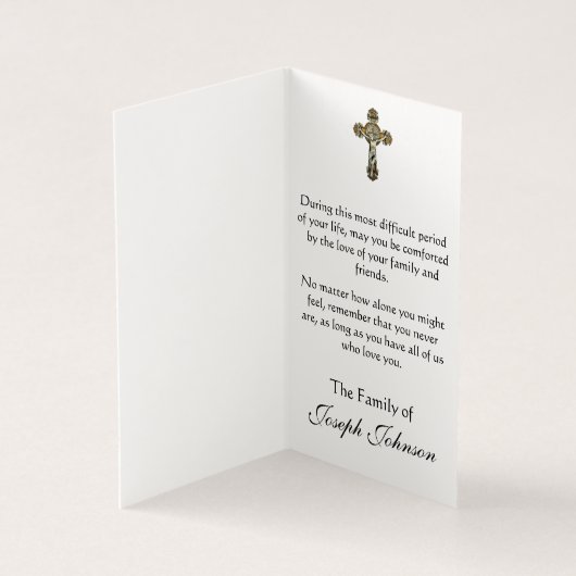 Jezus Katholiek Condoleance Dank U Kaart (Binnen)