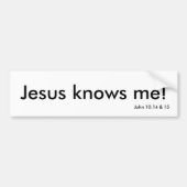Jezus kent me! bumpersticker (Voorkant)