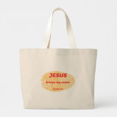 JEZUS KENT MIJN NAAM GROTE TOTE BAG (Achterkant)