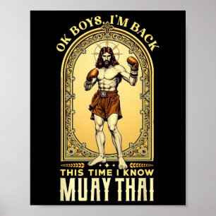 Jezus Kent Muay Thai Boksen Kickboksen Mma  Poster