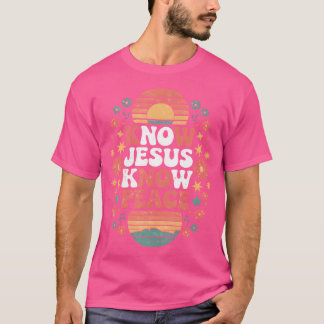 Jezus kent vrede Christelijke God Geloof Mannen vr T-shirt