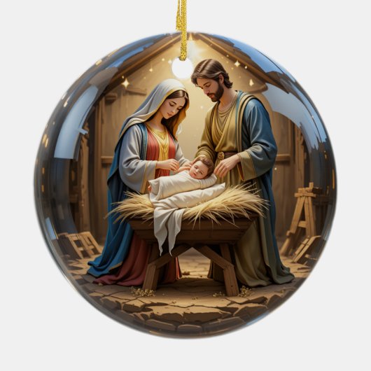 Jezus Kerst Ornament – Keramische Vakantie Decor (Achterkant)