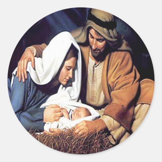Jezus Kerst sticker (Voorkant)