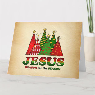 Jezus kerstbomen kaart