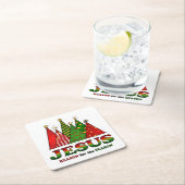 Jezus kerstbomen kartonnen onderzetters (Insitu)