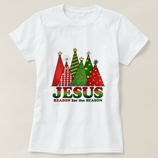 Jezus kerstbomen t-shirt (Design voorkant)