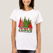 Jezus kerstbomen t-shirt (Voorkant)
