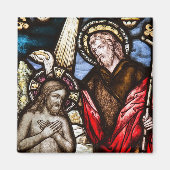 Jezus KerstkerstGlas in lood Magnet (Voorkant)