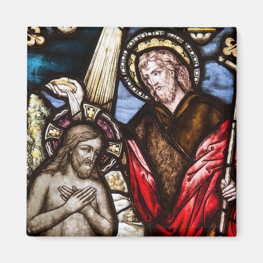 Jezus KerstkerstGlas in lood Magnet (Voorkant)