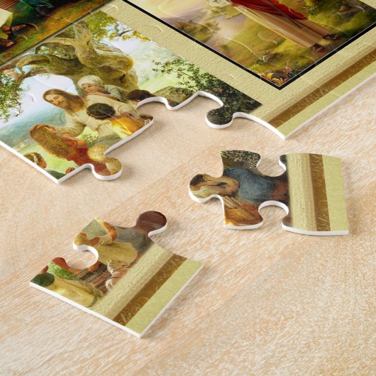 Jezus Kerstman paaspuzzel herrijzen Legpuzzel (Zijkant)