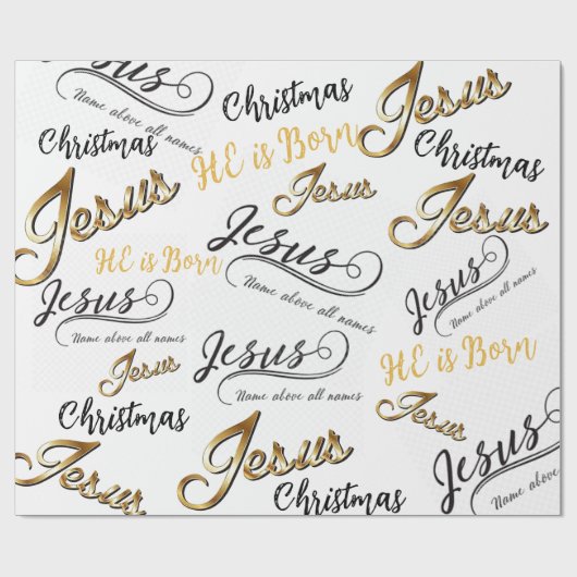 Jezus kerstpapier cadeaupapier (Vlak)