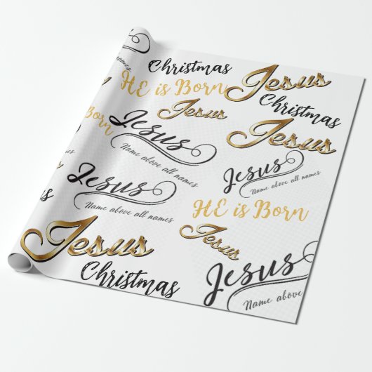 Jezus kerstpapier cadeaupapier (Uitgerold)