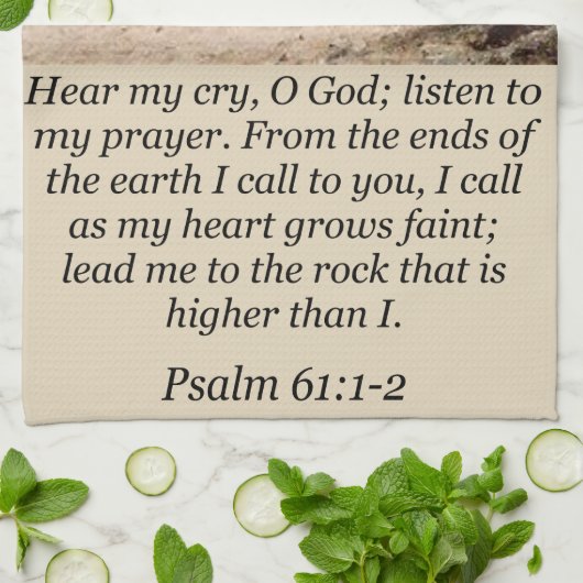 Jezus keuken handdoek Psalm 61:1-2 (Gevouwen)