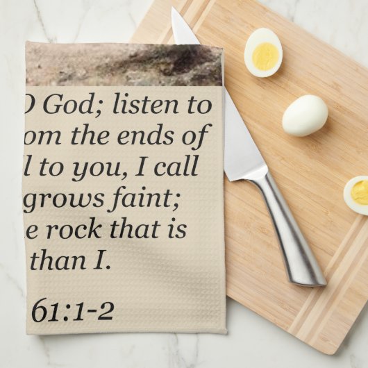 Jezus keuken handdoek Psalm 61:1-2 (Quarter Fold)