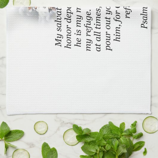 Jezus keuken handdoek Psalm 62:7-8 (Gevouwen)