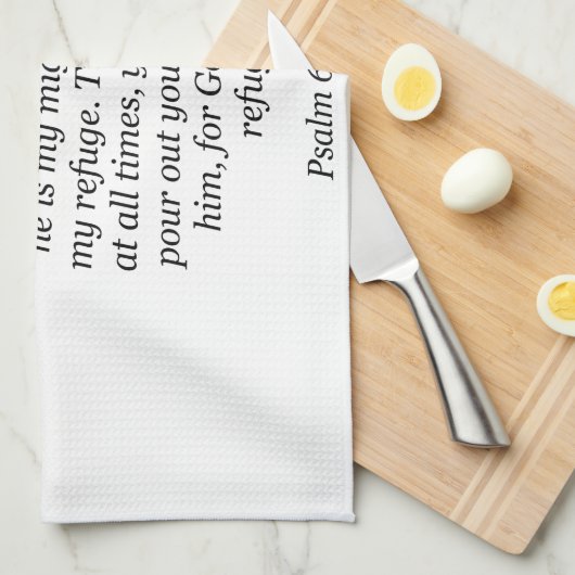 Jezus keuken handdoek Psalm 62:7-8 (Quarter Fold)