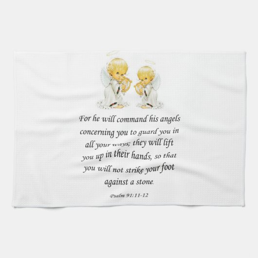 Jezus keuken handdoek Psalm 91:11-12 (Horizontaal)