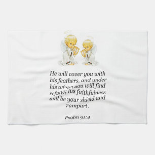 Jezus keuken handdoek Psalm 91-4