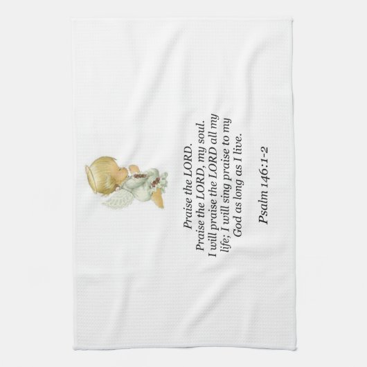 Jezus keuken handdoek Psalmen 146:1-2 (Verticaal)