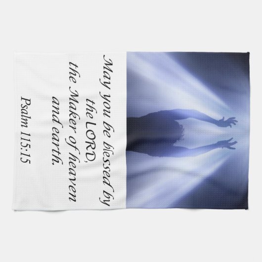 Jezus keukenhanddoek Psalm 115:15 (Horizontaal)