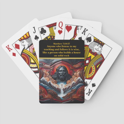 Jezus kijkt naar de schepping pokerkaarten (Achterkant)