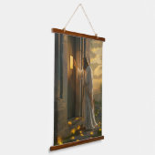 Jezus kloppen op een rustieke deur hangend wandkleed (Gebogen)