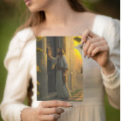 Jezus kloppen op een rustieke deur kaart