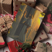 Jezus kloppen op een rustieke deur kaart