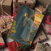 Jezus kloppen op een rustieke deur kaart