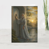 Jezus kloppen op een rustieke deur kaart (Voorkant)