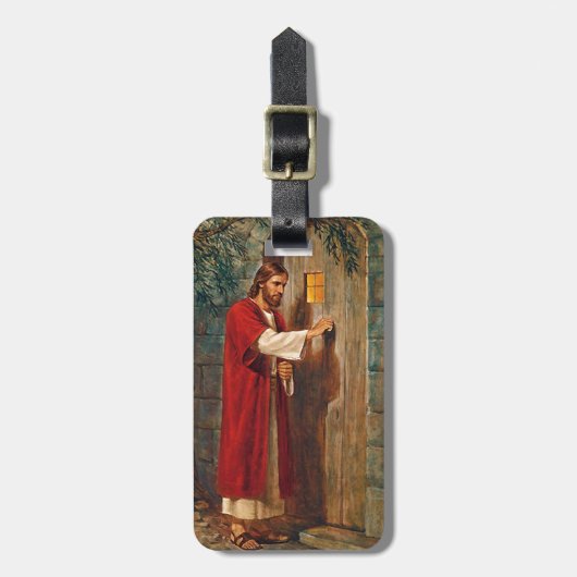 Jezus klopt aan de deur bagagelabel (Voorkant verticaal)