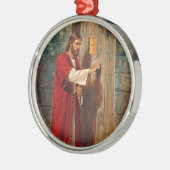 Jezus klopt aan de deur metalen ornament (Links)