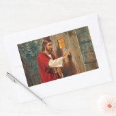 Jezus klopt aan de deur rechthoekige sticker (Envelop)