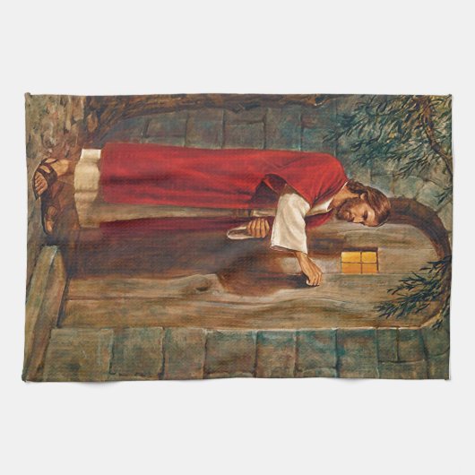 Jezus klopt aan de deur theedoek (Horizontaal)