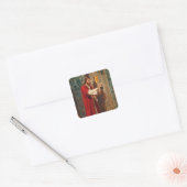 Jezus klopt aan de deur vierkante sticker (Envelop)
