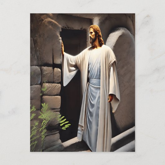 Jezus klopte op de Antiek deur Briefkaart (Voorkant)