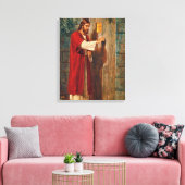 Jezus knikt op de deur canvas afdruk (Insitu (Woonkamer))