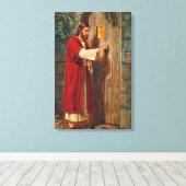 Jezus knikt op de deur canvas afdruk (Insitu (Houten vloer))