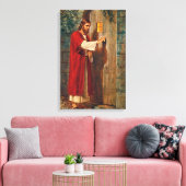 Jezus knikt op de deur canvas afdruk (Insitu (Woonkamer))