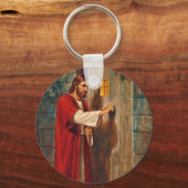 Jezus knikt op de deur sleutelhanger (Voorkant)