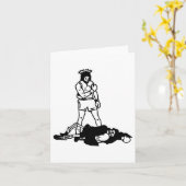 Jezus Knockout Grim Reaper X Jezus verovert de doo Kaart (Gele Bloem)